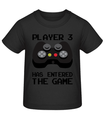 Hráč 3 vstúpil do hry - Tričko pre bábätká - Čierna - Predné