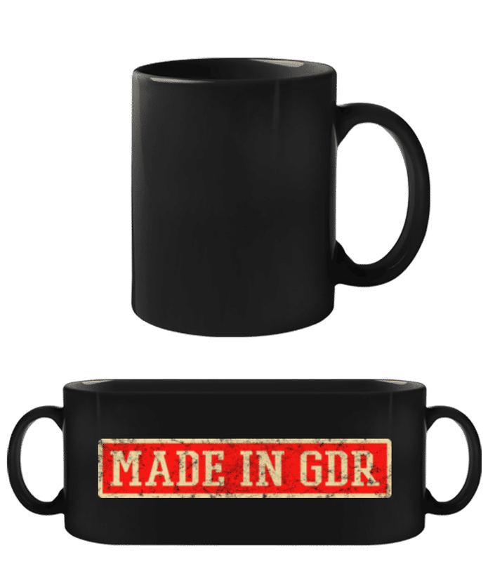 Vorschau: Made In GDR - Schwarze Tasse - Schwarz - Vorne