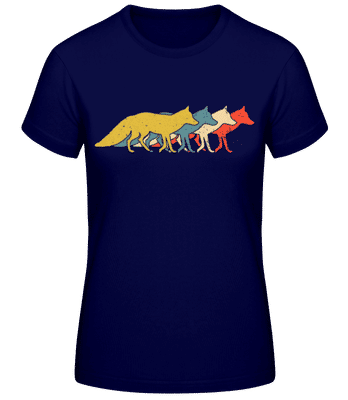   Fox Colorful - Women's Basic T-Shirt - Navy - Front