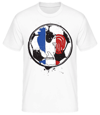 Ballon de football français - T-shirt standard Homme - Blanc - Devant