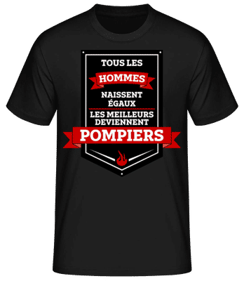 Les Meilleurs Hommes Sont Pompiers - T-shirt homme B&C - Noir - Devant