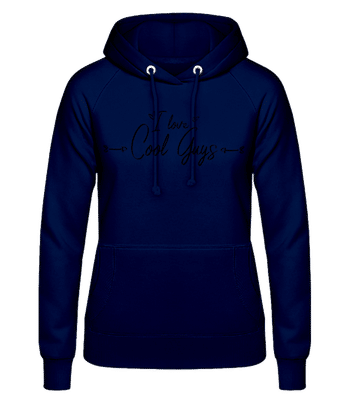 I Love Cool Guys - Women's Hoodie - Navy - Front