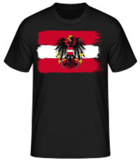 Rakúska Vlajka - Pánske basic tričko - Čierna - Predné