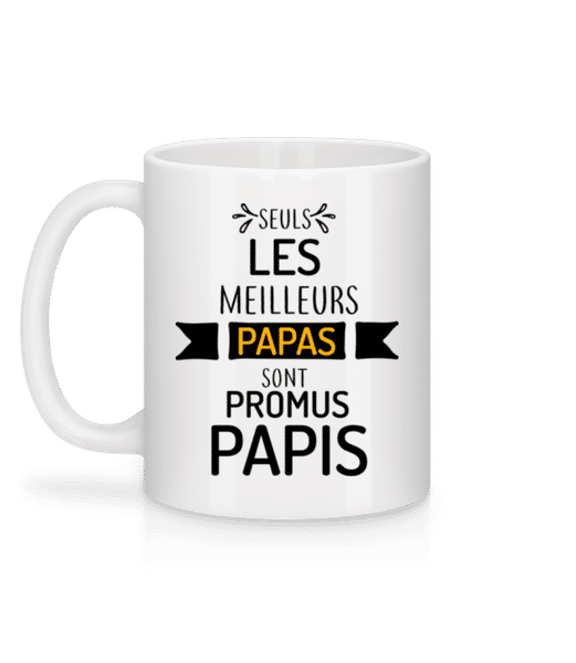 Aperçu: Les Meilleurs Papas Sont Papi - Mug en céramique blanc - Blanc - Derrière