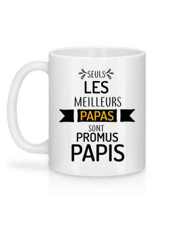 Les Meilleurs Papas Sont Papi - Mug en céramique blanc - Blanc - Derrière