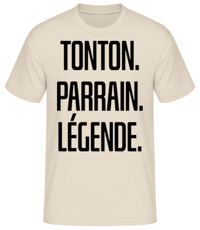 Aperçu: Tonton Parrain Légende - T-shirt standard Homme - Crème - Devant