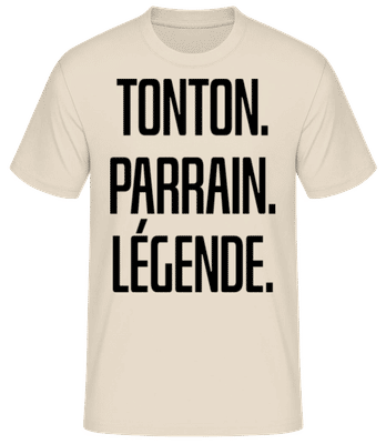 Tonton Parrain Légende - T-shirt standard Homme - Crème - Devant