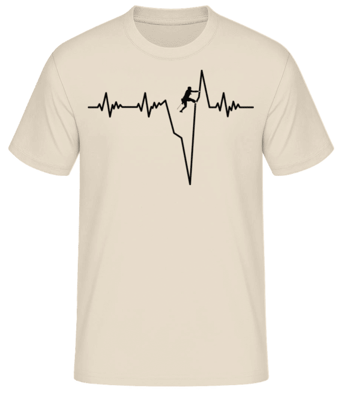Náhľad: bouldering Heartbeat - Pánske basic tričko - Krémová - Predné