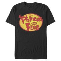 Disney Classics - Phineas and Ferb - Phineas and Ferb Oval Logo - Men's T-Shirt - Black - Front