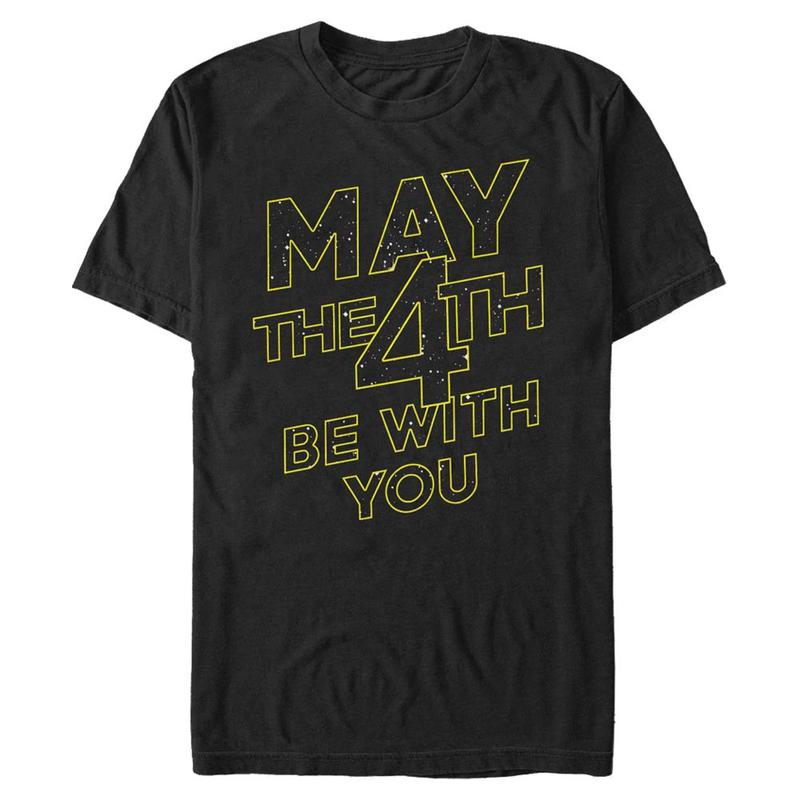 Preview: Star Wars - Text May The 4th Be With You - Men's T-Shirt - Black - Front