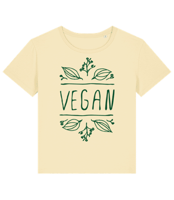 Signe Végétalien - T-shirt bio Femme Stanley Stella 2.0 - Jaune pastel - Devant
