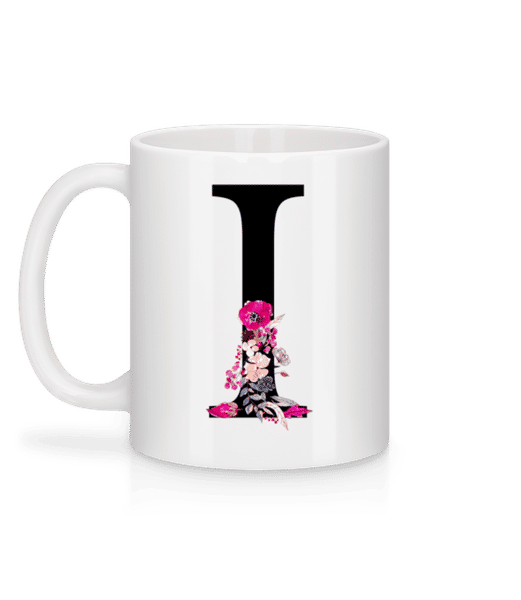 Aperçu: Fleurs Initiale I - Mug en céramique blanc - Blanc - Derrière