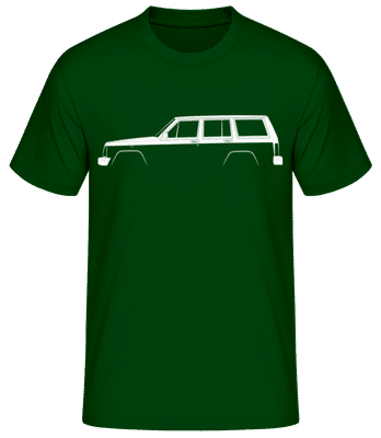 'Jeep Cherokee (XJ)' Silhouette - Pánske basic tričko - Bottle green - Predné