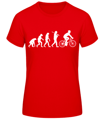 Evolution Of Cycling - Frauen Basic T-Shirt - Rot - Vorne