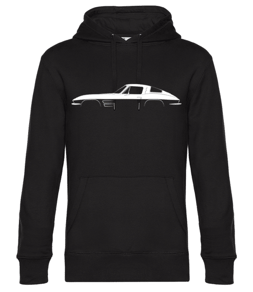 'Chevrolet Corvette C2' Silhouette - Sweat à capuche premium Unisexe - Noir - Devant