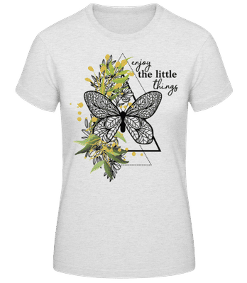Enjoy The Little Things - Frauen Basic T-Shirt - Grau meliert - Vorne