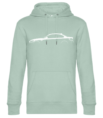'BMW M2 Competition F87' Silhouette - Unisex premium mikina - Mätová zelená - Predné