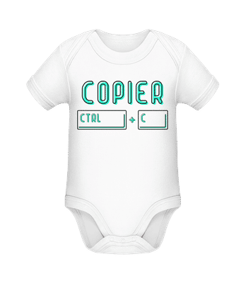 Copier Ctrl + C - Body manches courtes bio - Blanc - Devant