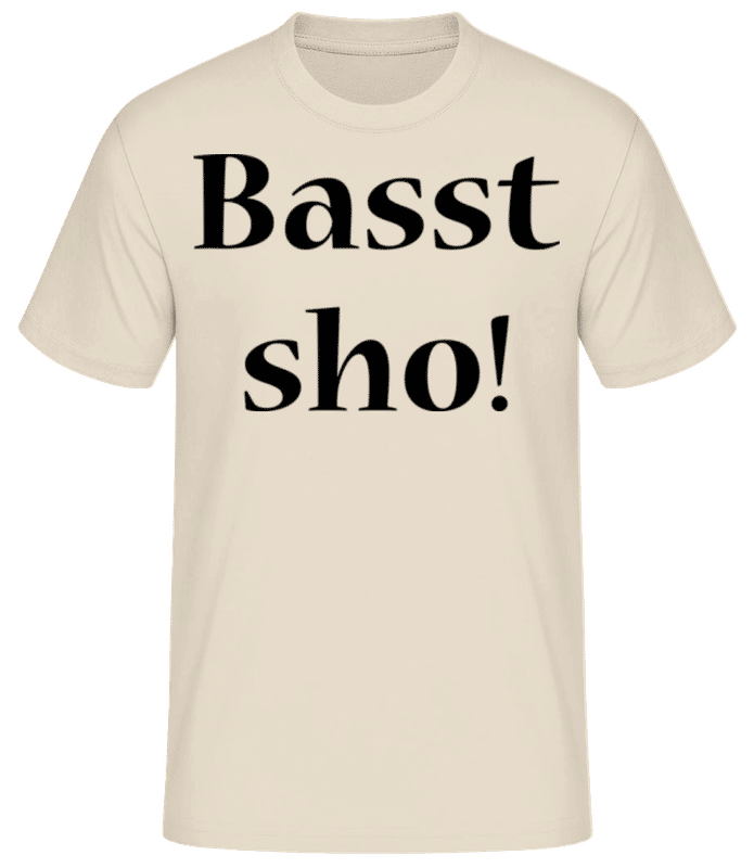 Vorschau: Basst Sho! - Männer Basic T-Shirt - Creme - Vorne