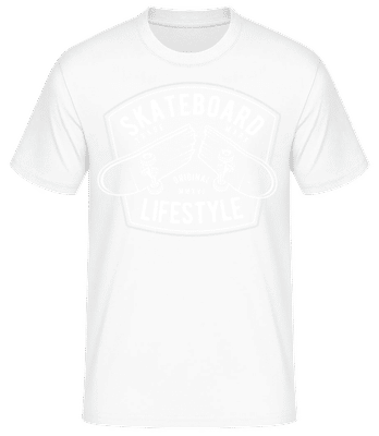Skateboard Lifestyle White - Pánské basic tričko - Bílá - Napřed