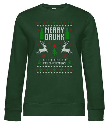 Merry Drunk I Am  Christmas - Dámska štandardná mikina - Bottle green - Predné