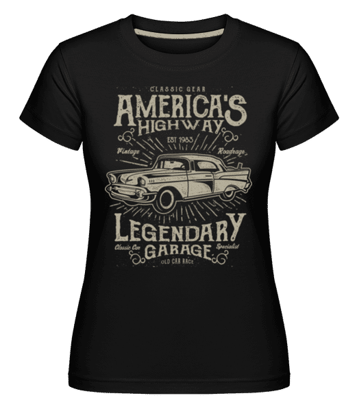 Aperçu: America's Highway -  T-shirt Shirtinator femme - Noir - Devant