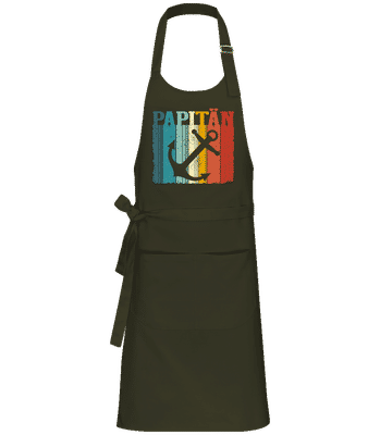 Papitän - Profi Kochschürze - Olive - Vorne