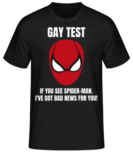 Aperçu: Gay Test Spider-Man - T-shirt standard Homme - Noir - Devant