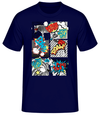 Animaux Bande Dessinée - T-shirt homme B&C - Bleu marine - Devant