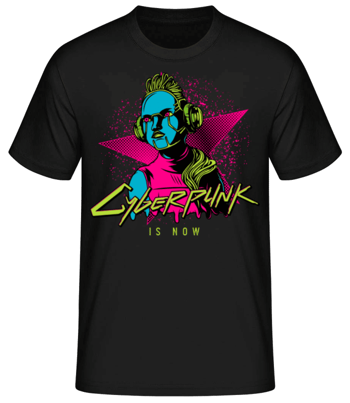 Vorschau: Cyberpunk ist jetzt - Männer Basic T-Shirt - Schwarz - Vorne