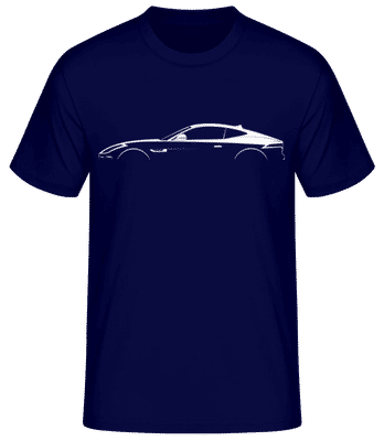'Jaguar F-Type' Silhouette - Männer Basic T-Shirt - Marine - Vorne
