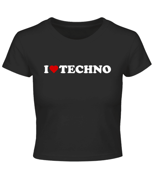 Aperçu: I Love Techno - Crop top - Noir - Devant