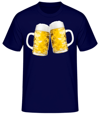  Poháre Na Pivo - Pánske basic tričko - Namornícka modrá - Predné