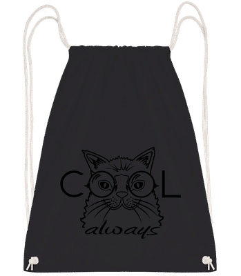 Cool Cat Always - Drawstring Backpack - Black - Vorn