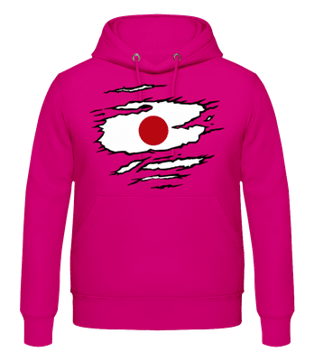 Ripped Flag Japan - Men's Hoodie - Fuchsia - Front