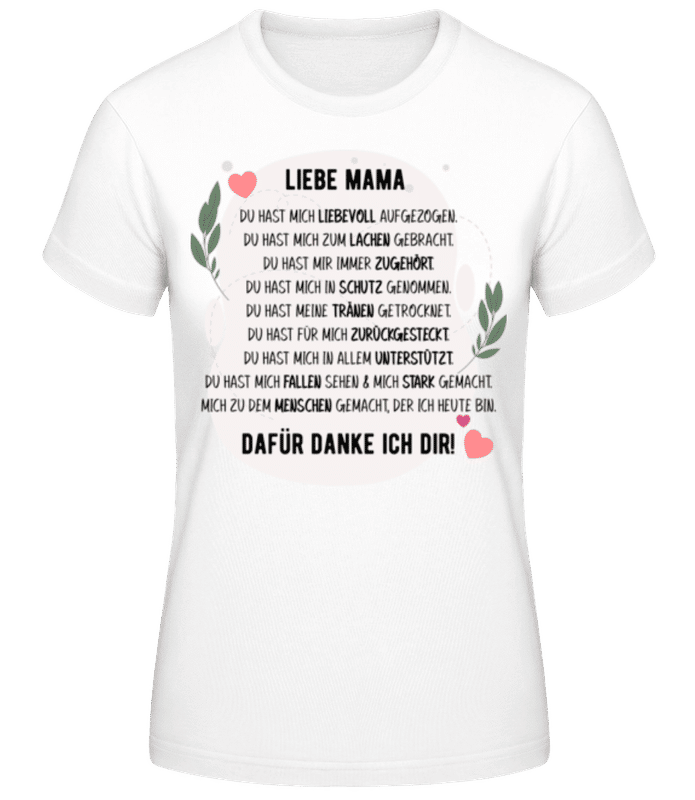 Vorschau: Liebe Mama - Frauen Basic T-Shirt - Weiß - Vorne