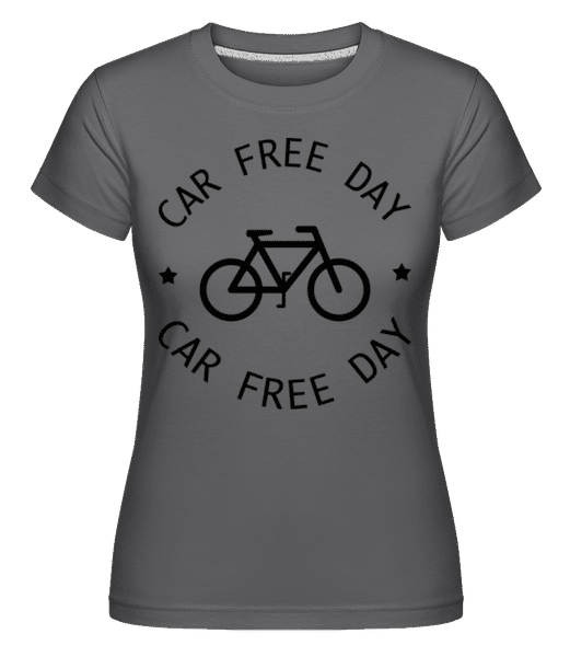Preview: Car Free Day -  Shirtinator Women's T-Shirt - Anthracite - Front