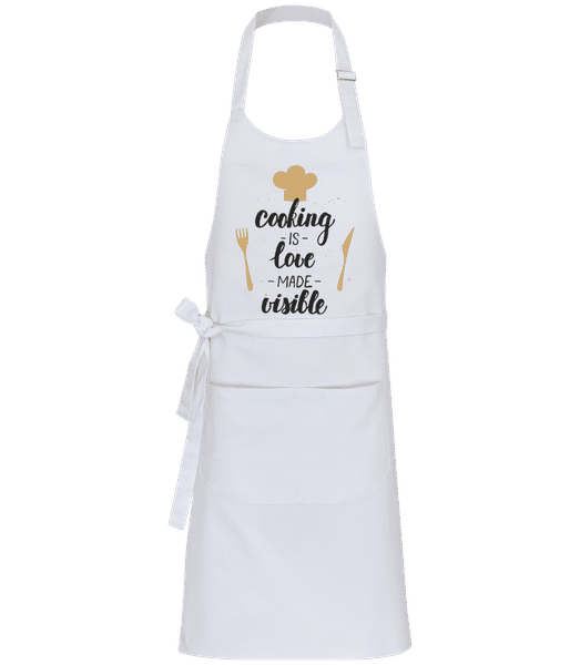 Aperçu: Cooking Is Love Made Visible - Tablier professionnel - Blanc - Devant