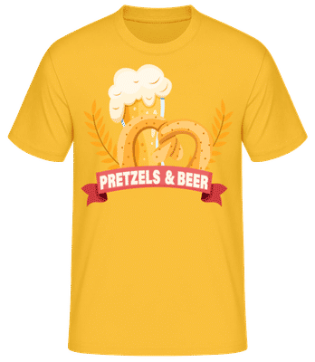 Pretzels And Beer - Men's Basic T-Shirt - Golden yellow - Front