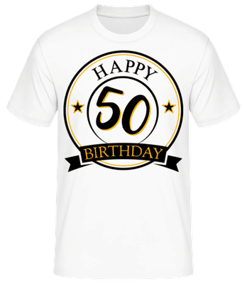 Happy Birthday 50 - Pánske basic tričko - Biela - Predné