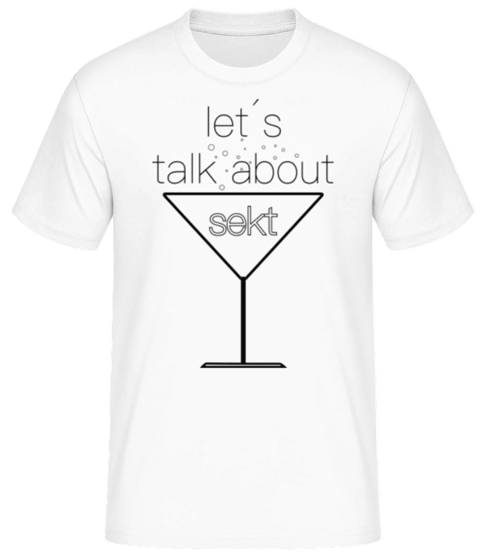 Vorschau: Let´s Talk About Sekt - Männer Basic T-Shirt - Weiß - Vorne