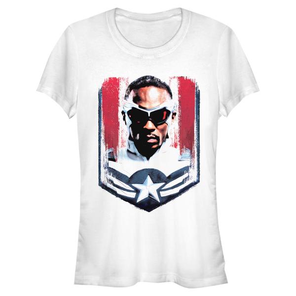 Aperçu: Marvel - Falcon et le soldat de l'hiver - Captain America Take On The Mantle - Femme T-shirt - Blanc - Devant