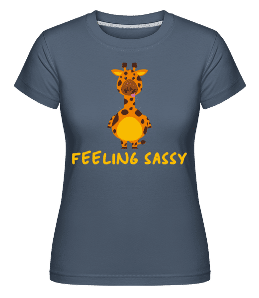 Preview: Giraffe Feeling Sassy -  Shirtinator Women's T-Shirt - Denim - Front
