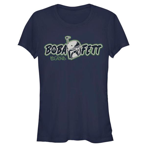 Aperçu: Star Wars - Book of Boba Fett - Boba Fett Legend Boba - Femme T-shirt - Bleu marine - Devant