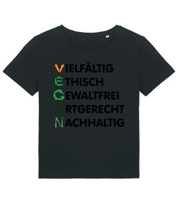 VEGAN - Frauen Bio T-Shirt Stanley Stella 2.0 - Schwarz - Vorne