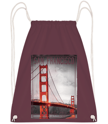 San Francisco Golden City - Drawstring batoh so šnúrkami - Bordeaux - Predné