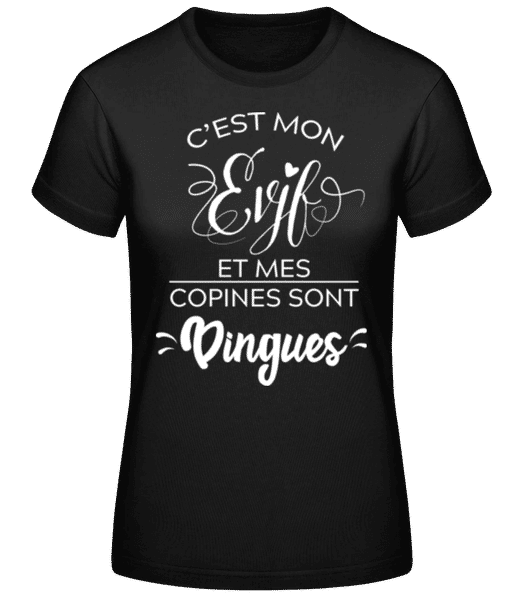 Aperçu: C’est Mon Evjf Et Mes Copines - T-shirt standard Femme - Noir - Devant