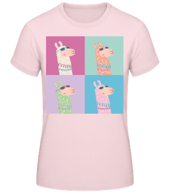 Pop Art Lama - T-shirt standard Femme - Rose - Devant