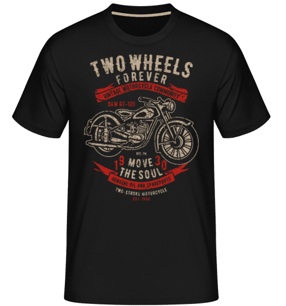 Aperçu: Two Wheels Forever 2 -  T-Shirt Shirtinator homme - Noir - Devant