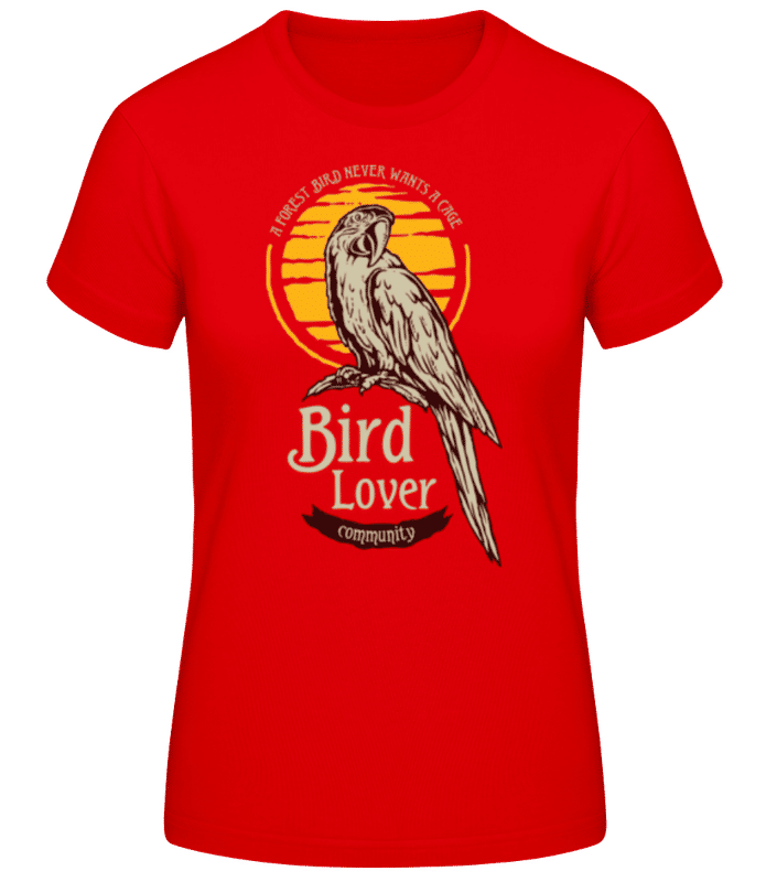 Vorschau: Tropical Bird - Frauen Basic T-Shirt - Rot - Vorne